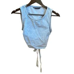 ZARA Denim Wrap Blouse